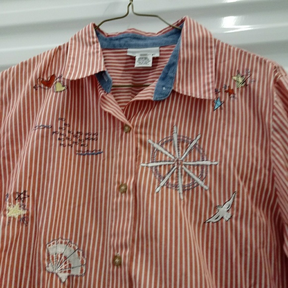 Graff Nautical Womens Button Up Top Tunic Large - Picture 4 of 8